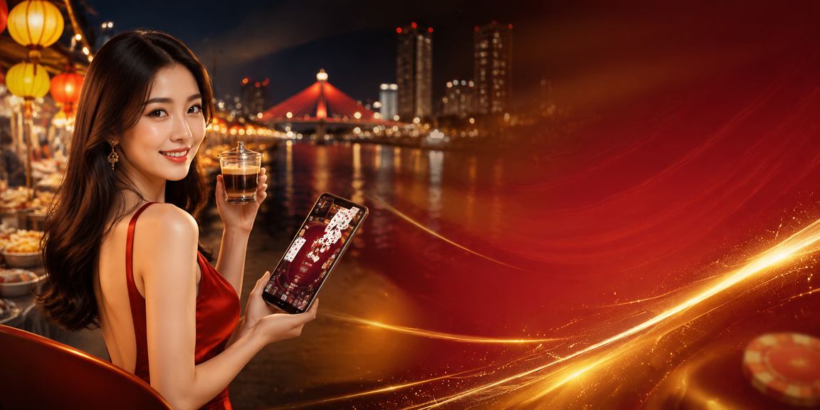 Người chơi bài tại Đà Nẵng sử dụng ứng dụng casino trên điện thoại cạnh ly cà phê